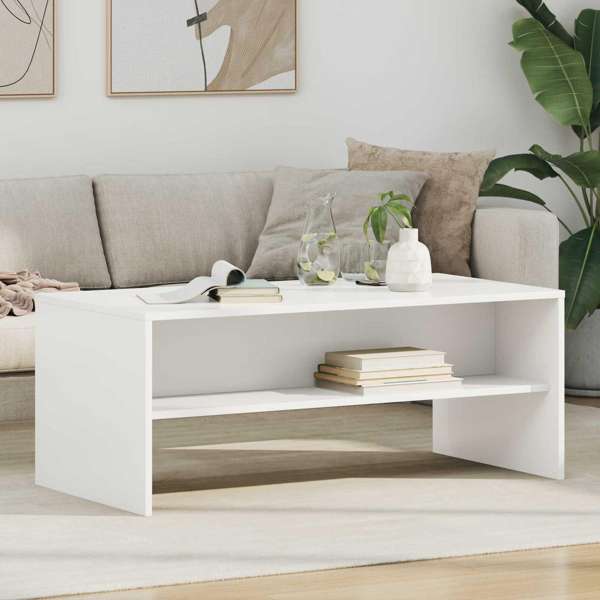 vidaXL Salontafel Wit 60 x 50 x 40 cm Bewerkt hout