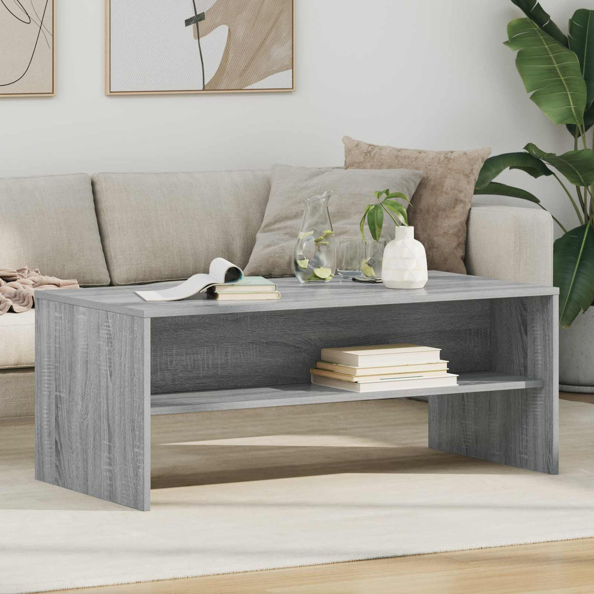 vidaXL Salontafel Wit 60 x 50 x 40 cm Bewerkt hout