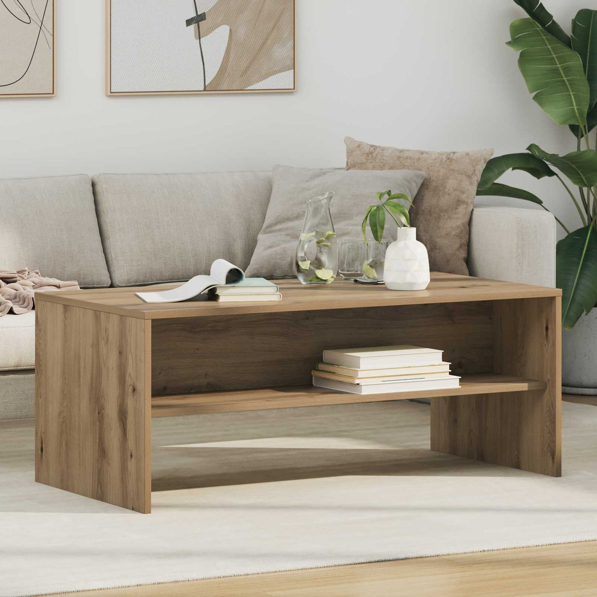 vidaXL Salontafel Wit 60 x 50 x 40 cm Bewerkt hout