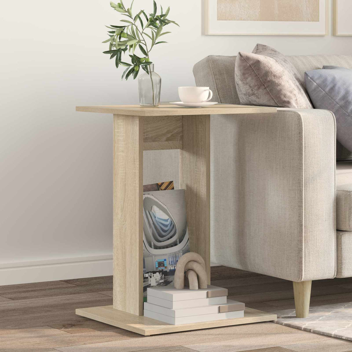 vidaXL Bijzettafel Wit 45 x 40 x 62,5 cm Bewerkt hout