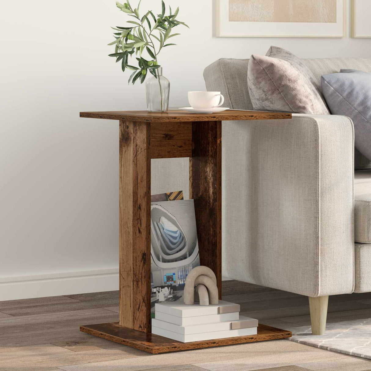 vidaXL Bijzettafel Wit 45 x 40 x 62,5 cm Bewerkt hout