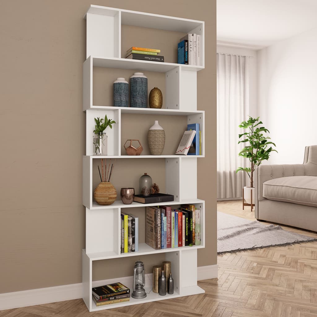 vidaXL Boekenkast / kamerscherm 80x24x192 cm bewerkt hout wit