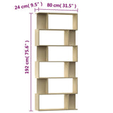 vidaXL Boekenkast / kamerscherm 80x24x192 cm bewerkt hout wit