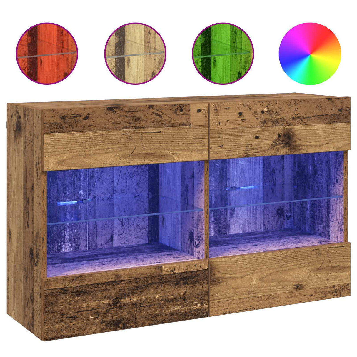 vidaXL TV Wandkast Oud Hout 98,5 x 30 x 60,5 cm Bewerkt hout