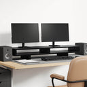 vidaXL Monitorstand met plank Zwart 100 x 27 x 15 cm Bewerkt hout