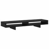 vidaXL Monitorstand met plank Zwart 100 x 27 x 15 cm Bewerkt hout