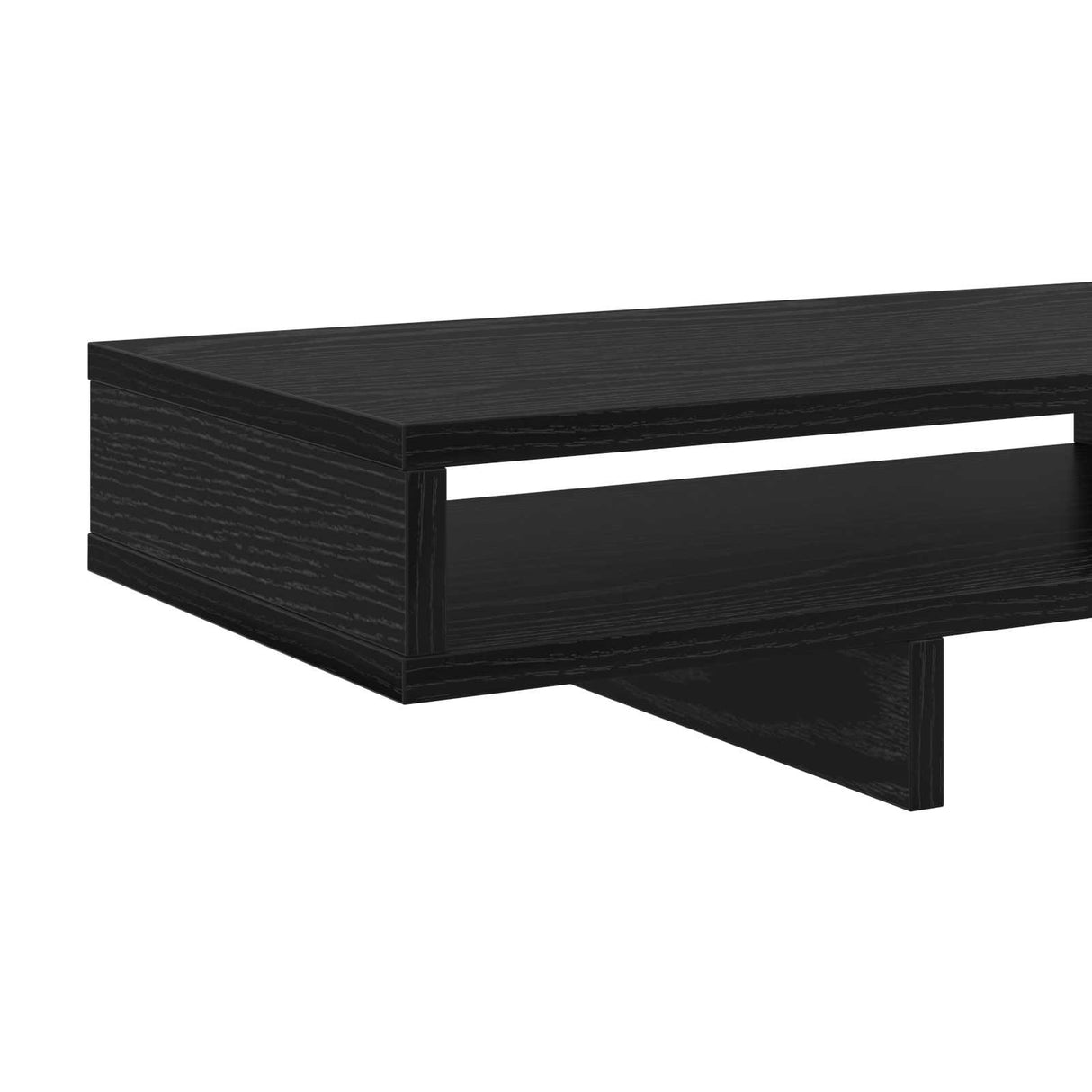 vidaXL Monitorstand met plank Zwart 100 x 27 x 15 cm Bewerkt hout