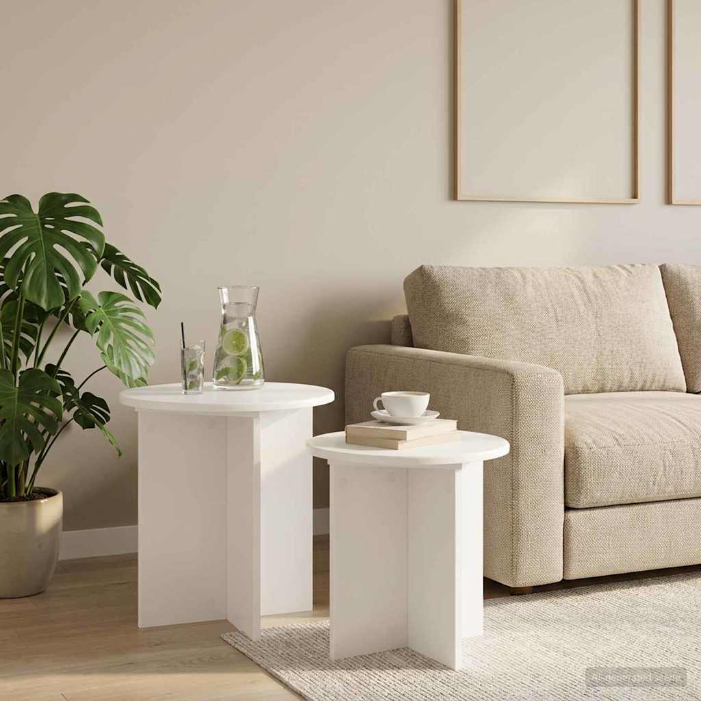 vidaXL Side Table Set with Storage 2 pcs Engineered Wood