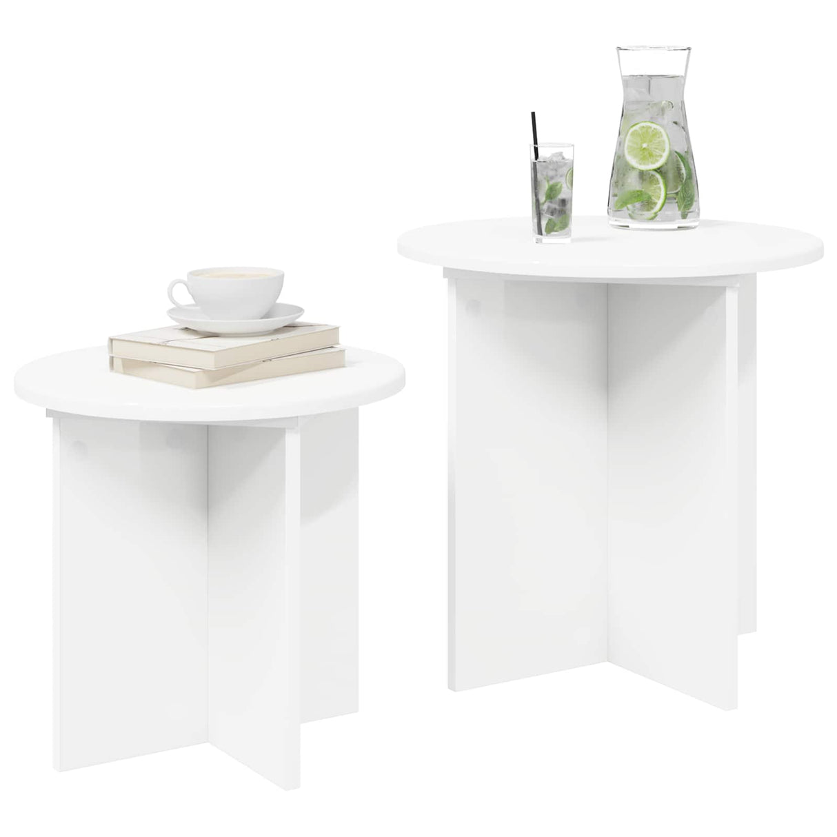 vidaXL Side Table Set with Storage 2 pcs Engineered Wood