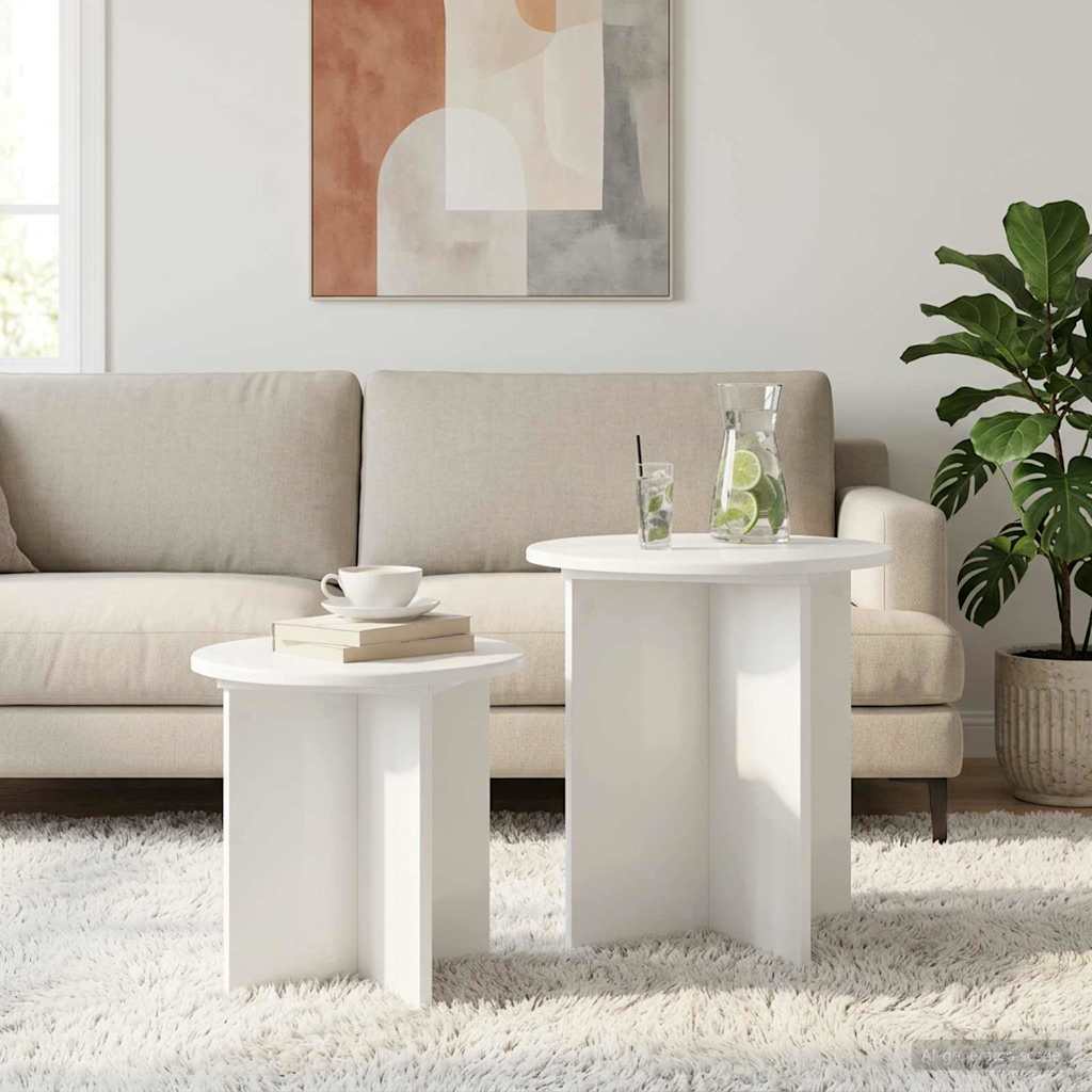 vidaXL Side Table Set with Storage 2 pcs Engineered Wood