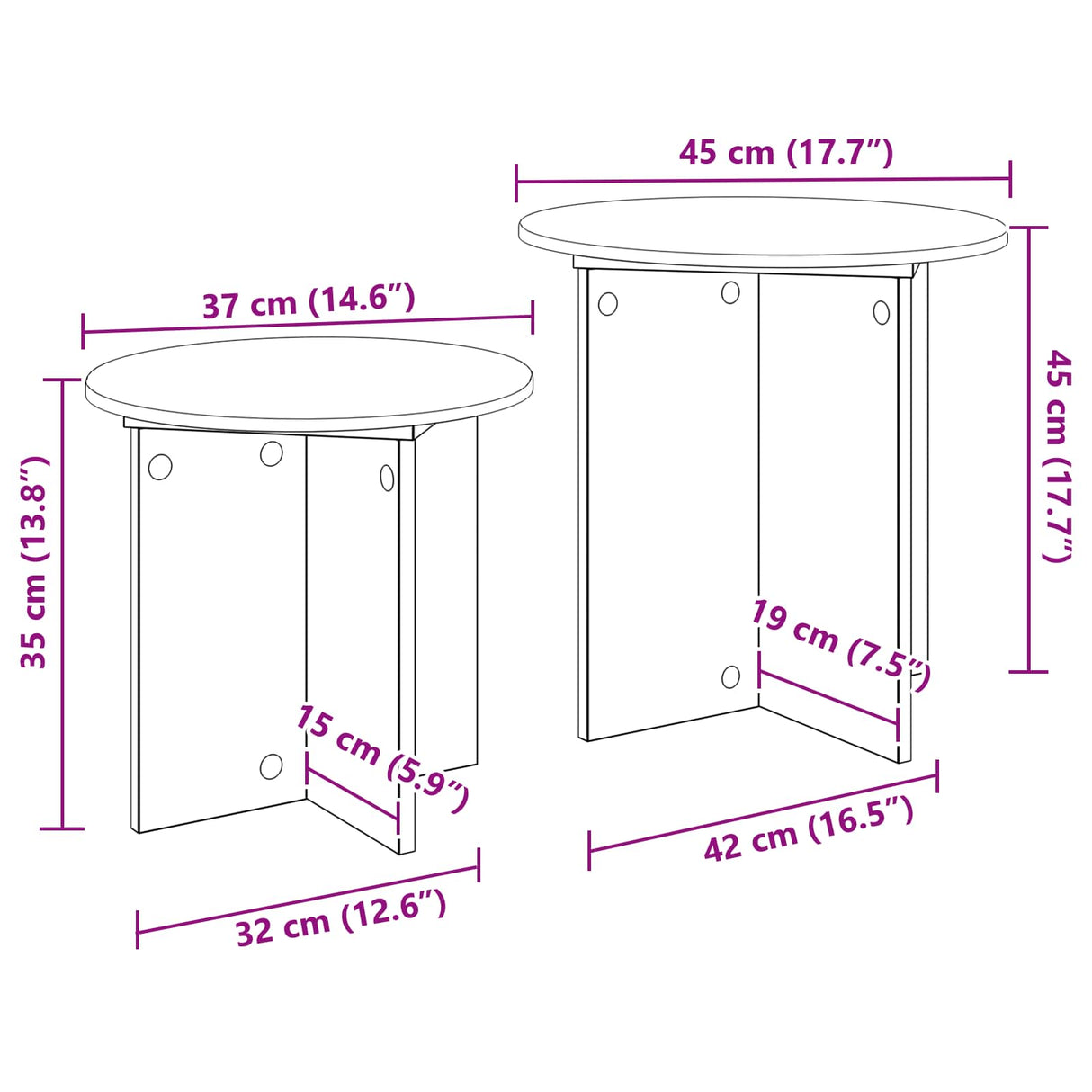 vidaXL Side Table Set with Storage 2 pcs Engineered Wood