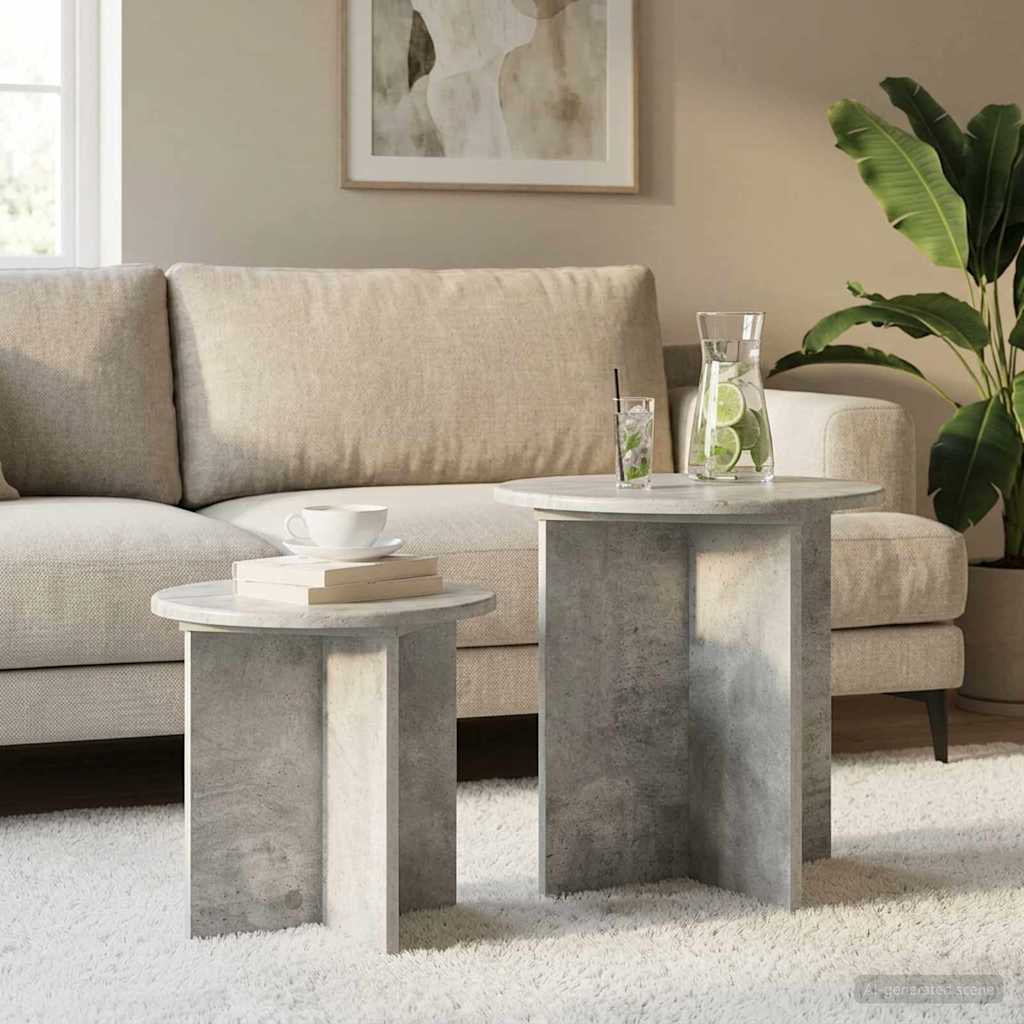 vidaXL Side Table Set with Storage 2 pcs Engineered Wood