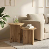 vidaXL Side Table Set with Storage 2 pcs Engineered Wood