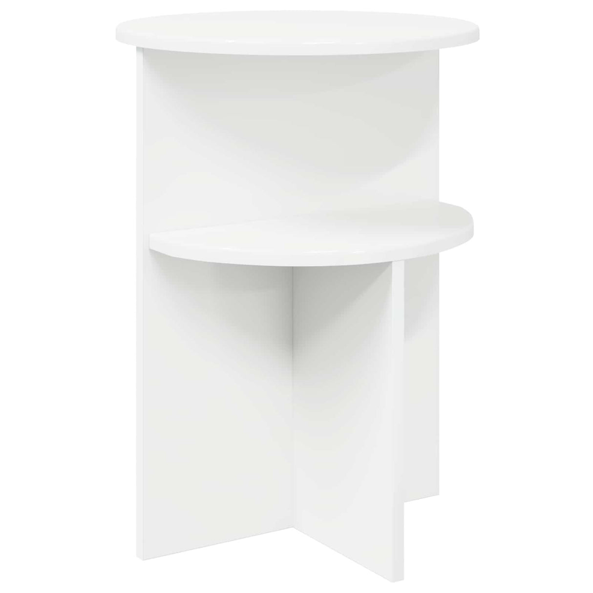 vidaXL Bijzettafel met opslag Wit Ø 39,5 x 55 cm Bewerkt hout