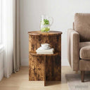 vidaXL Bijzettafel met opslag Wit Ø 39,5 x 55 cm Bewerkt hout