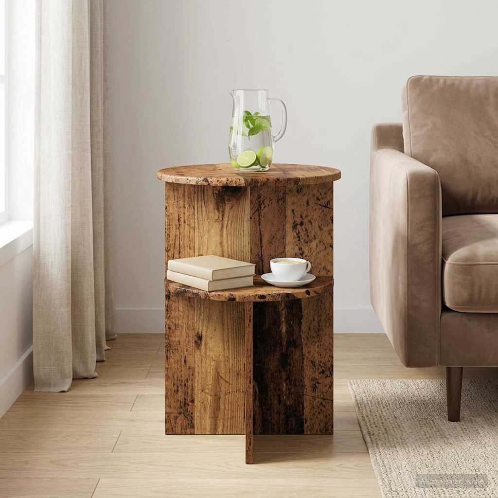 vidaXL Bijzettafel met opslag Wit Ø 39,5 x 55 cm Bewerkt hout