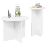 vidaXL Bijzettafelset met opslag 2 pcs Wit Bewerkt hout