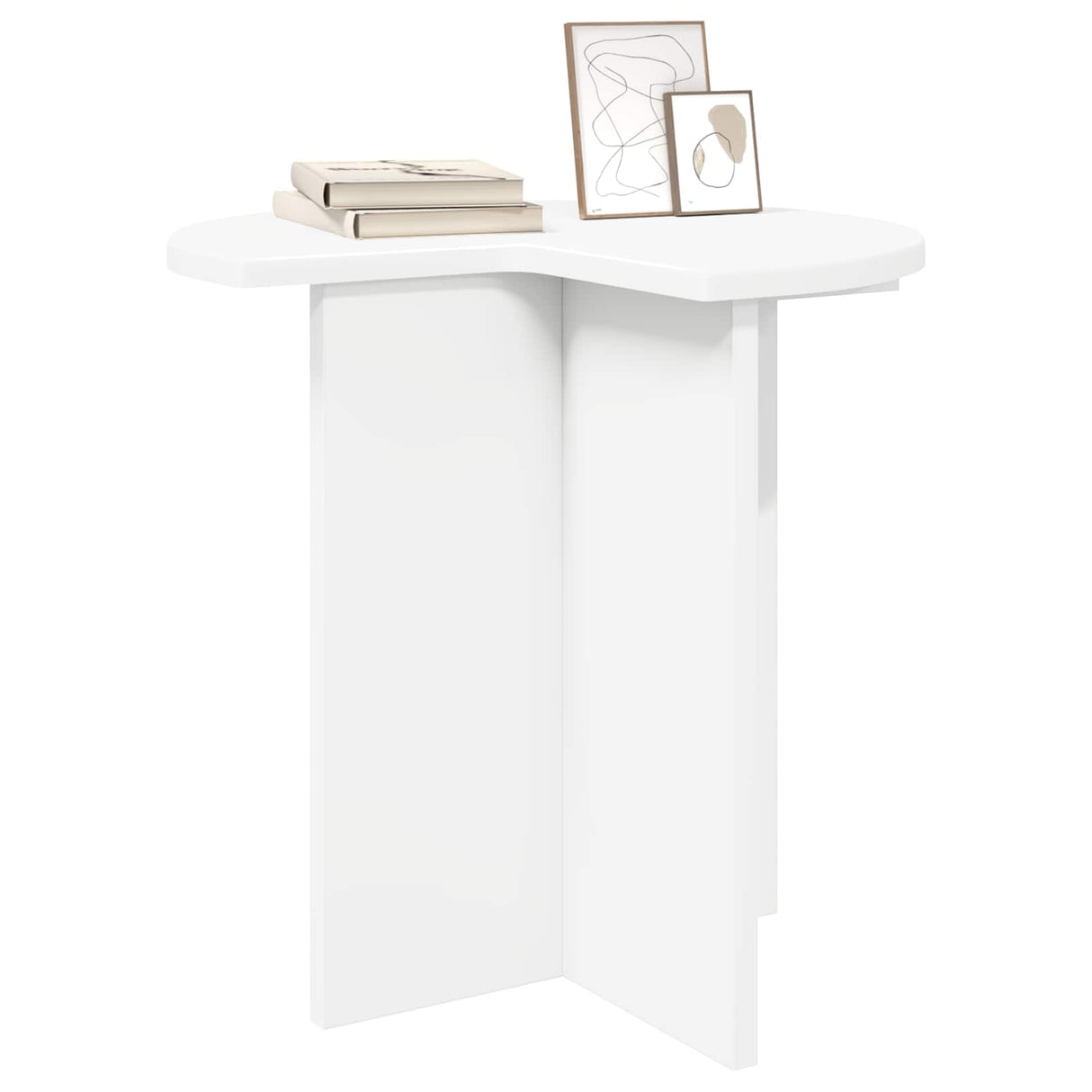 vidaXL Side Table with Storage White Ø 39 x 38 cm Engineered Wood