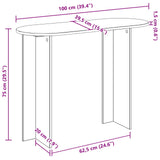 vidaXL Wandtafel met opslag Wit 100 x 39,5 x 75 cm Bewerkt hout