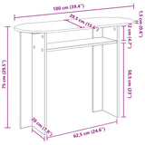 vidaXL Wandtafel met opslag Wit 100 x 39,5 x 75 cm Bewerkt hout