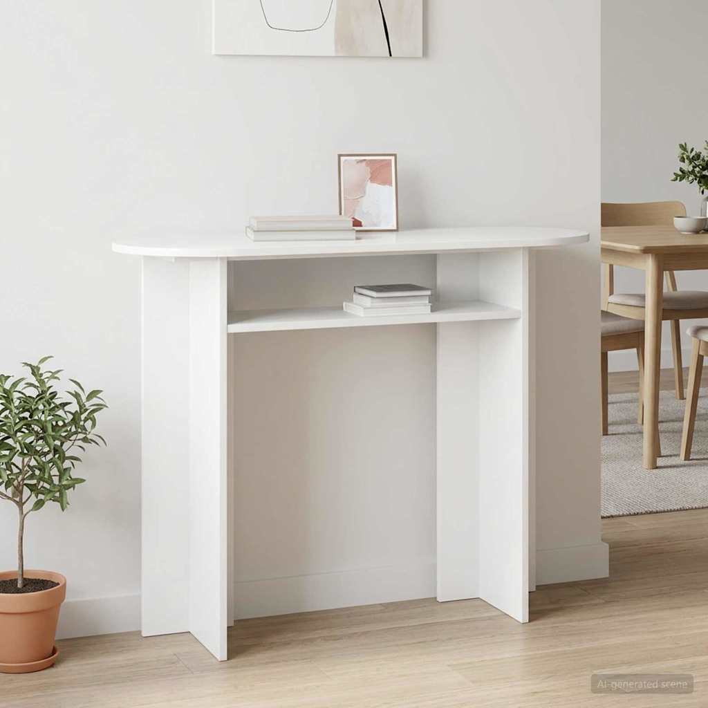 vidaXL Wandtafel met opslag Wit 100 x 39,5 x 75 cm Bewerkt hout