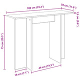 vidaXL Wandtafel Wit 100 x 30 x 75 cm Bewerkt hout