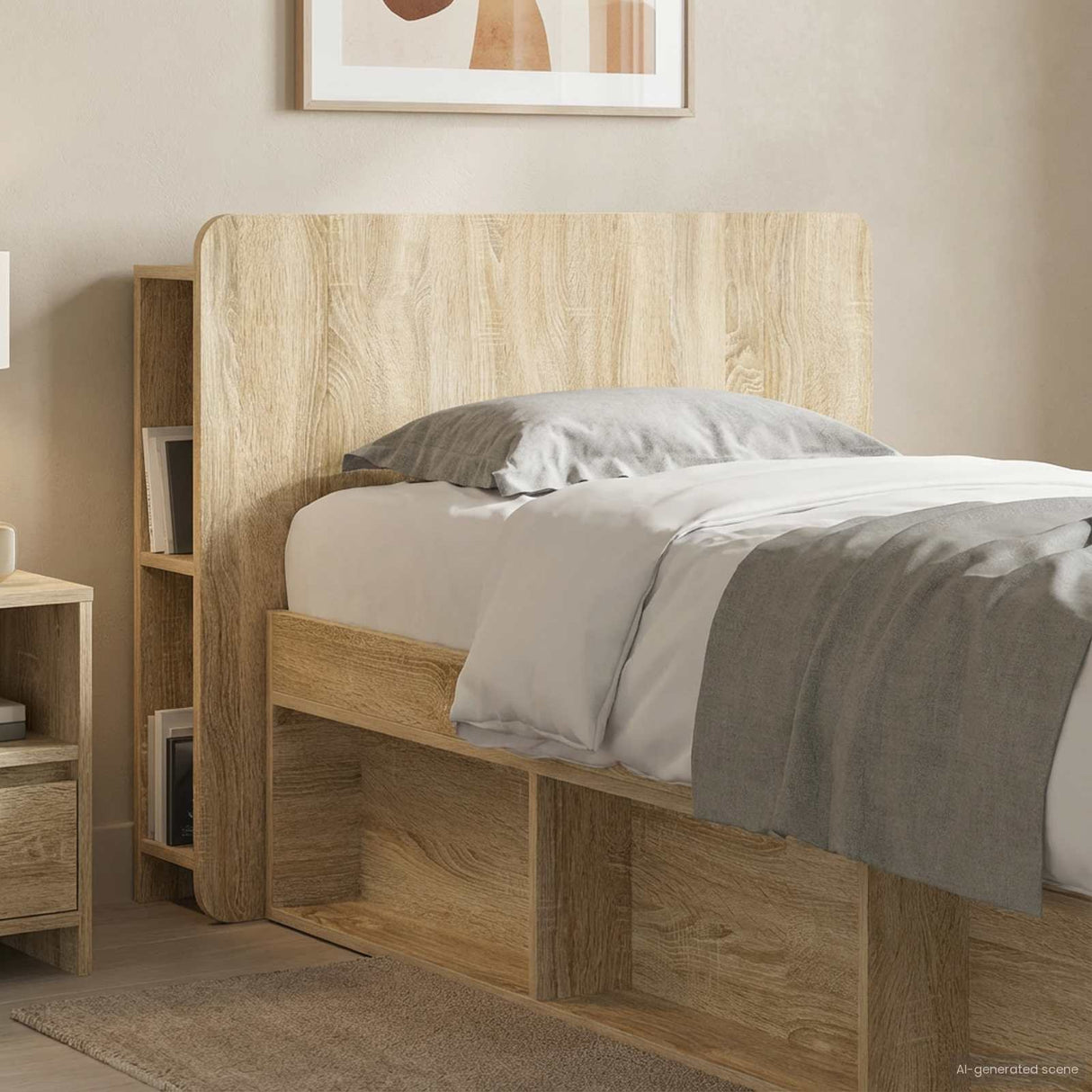 vidaXL Hoofdeinde Kast met opslag Wit Bewerkt hout