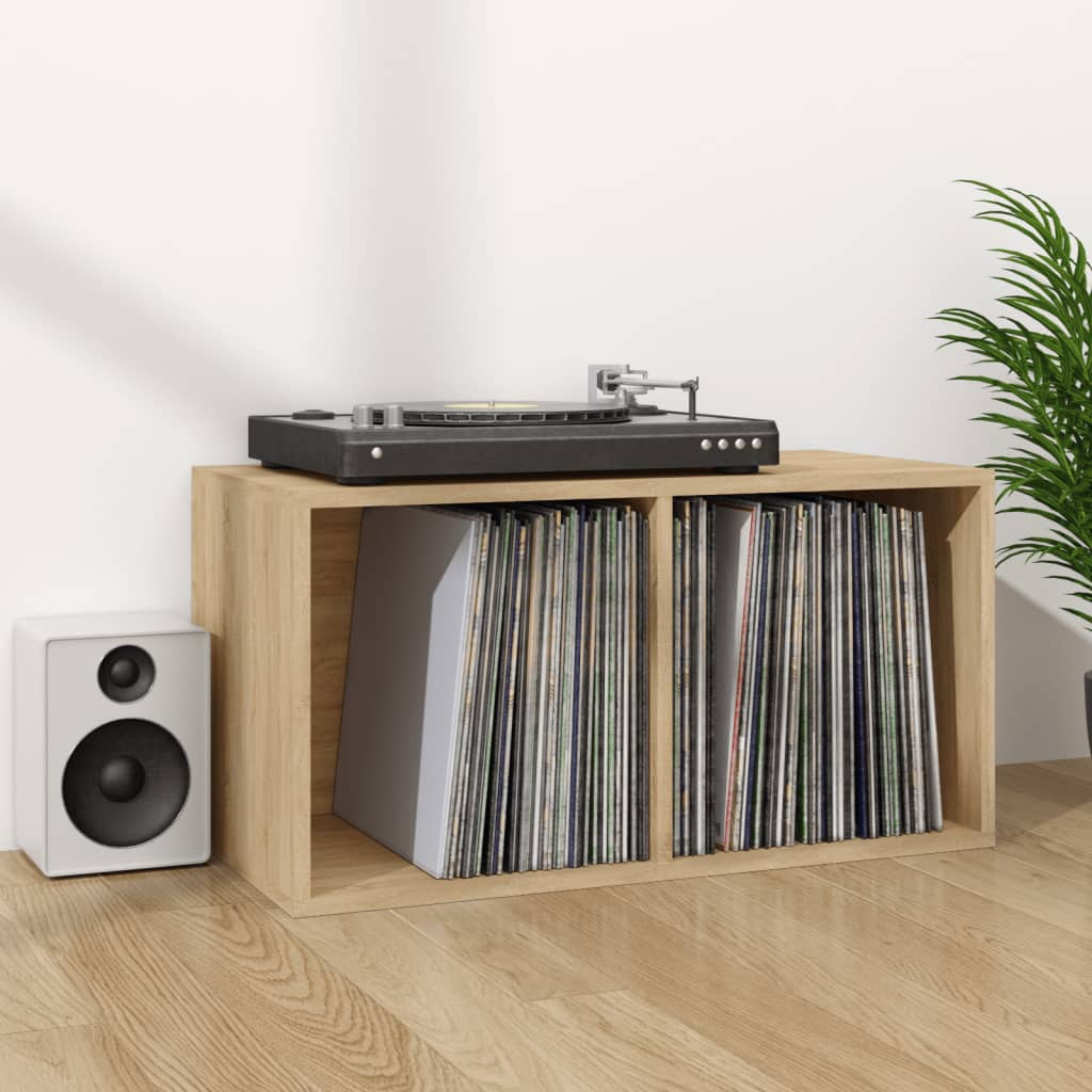 vidaXL Opbergbox voor LP's 71x34x36 cm bewerkt hout wit