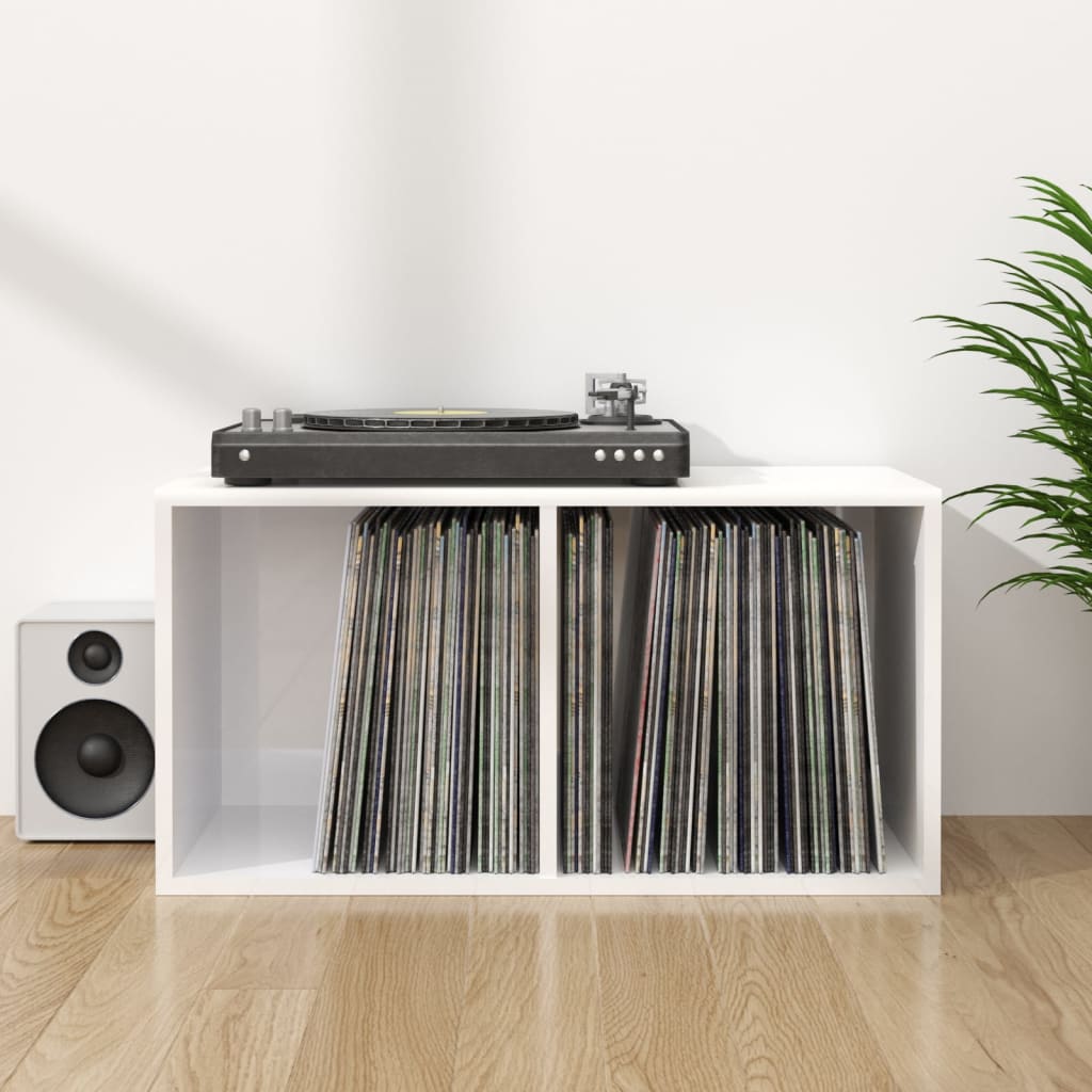 vidaXL Opbergbox voor LP's 71x34x36 cm bewerkt hout wit