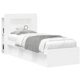 vidaXL Headboard Cabinet with Storage White Engineered Wood
