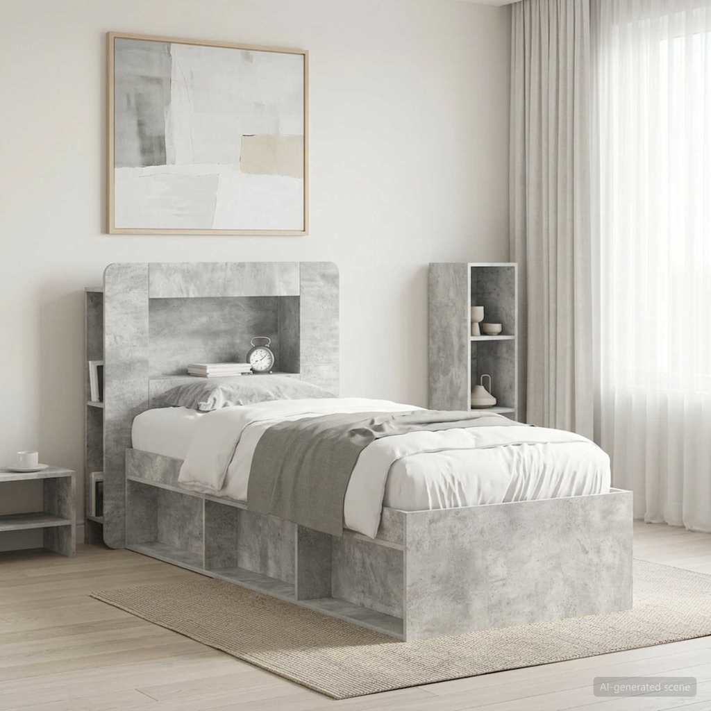 vidaXL Headboard Cabinet with Storage White Engineered Wood