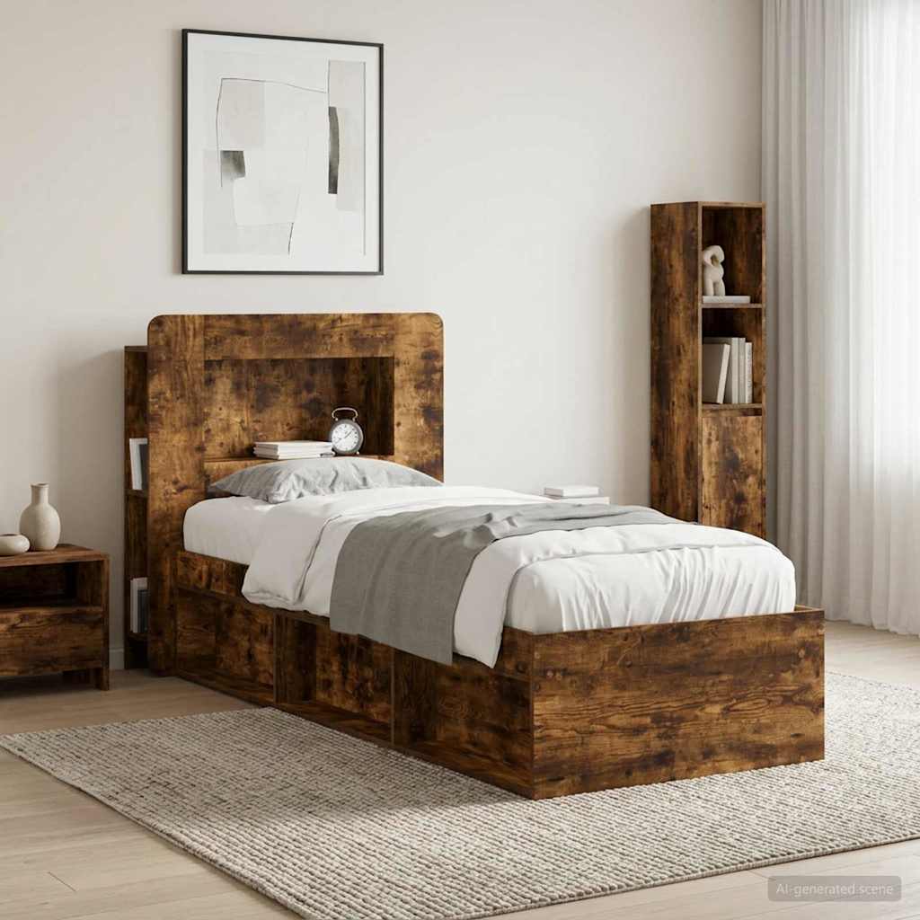 vidaXL Headboard Cabinet with Storage White Engineered Wood