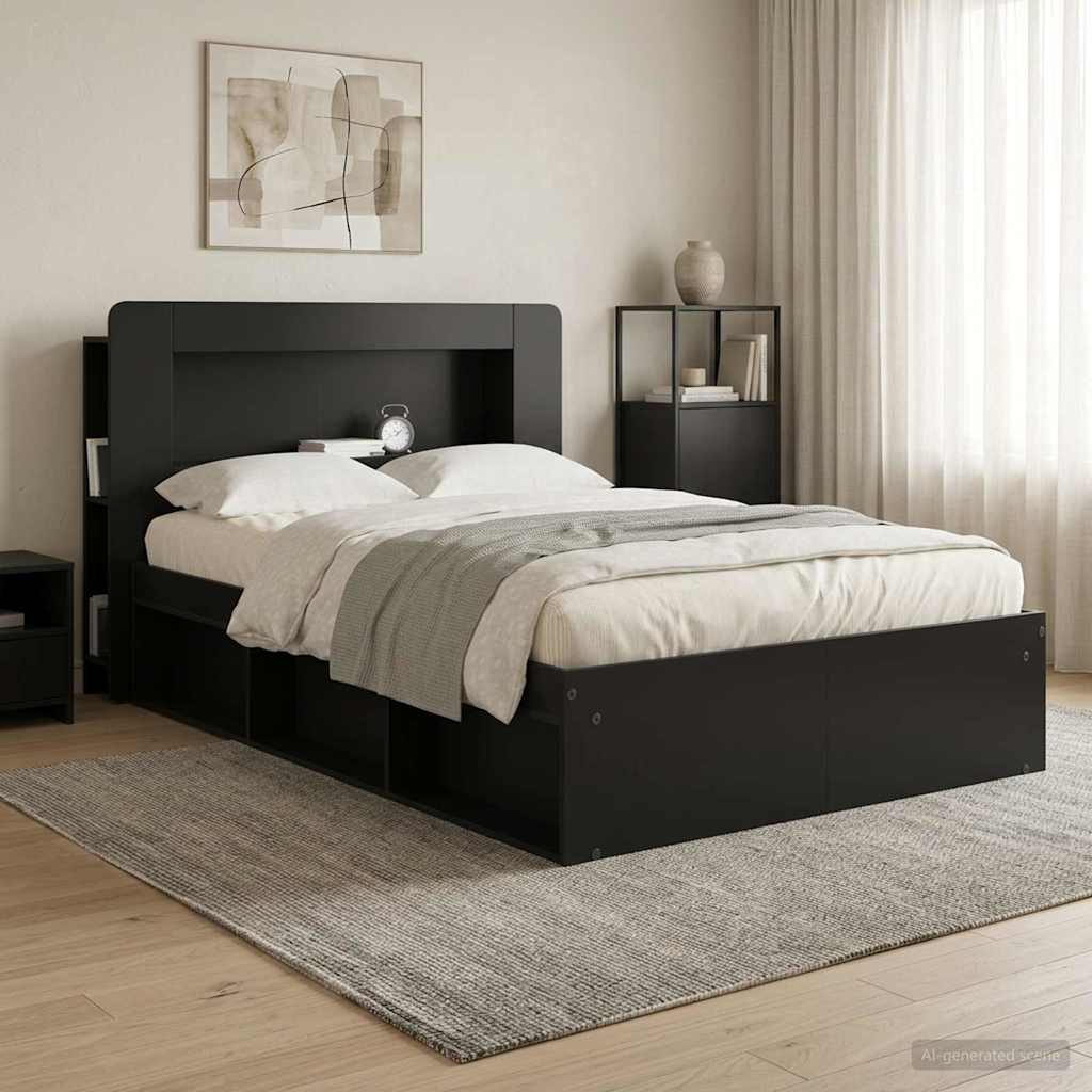 vidaXL Headboard Cabinet with Storage White Engineered Wood