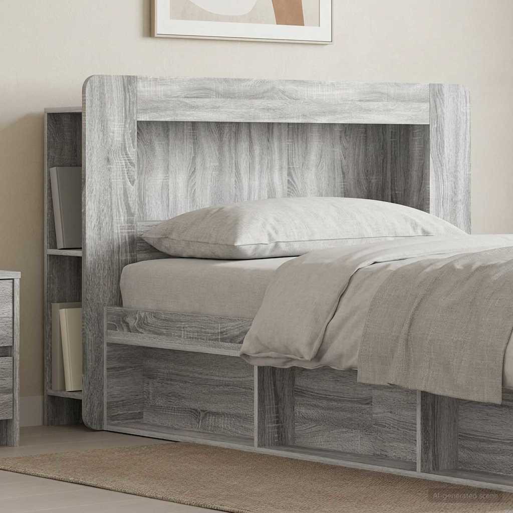 vidaXL Headboard Cabinet with Storage White Engineered Wood