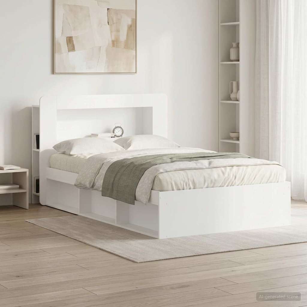 vidaXL Headboard Cabinet with Storage White Engineered Wood