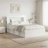 vidaXL Headboard Cabinet with Storage White Engineered Wood