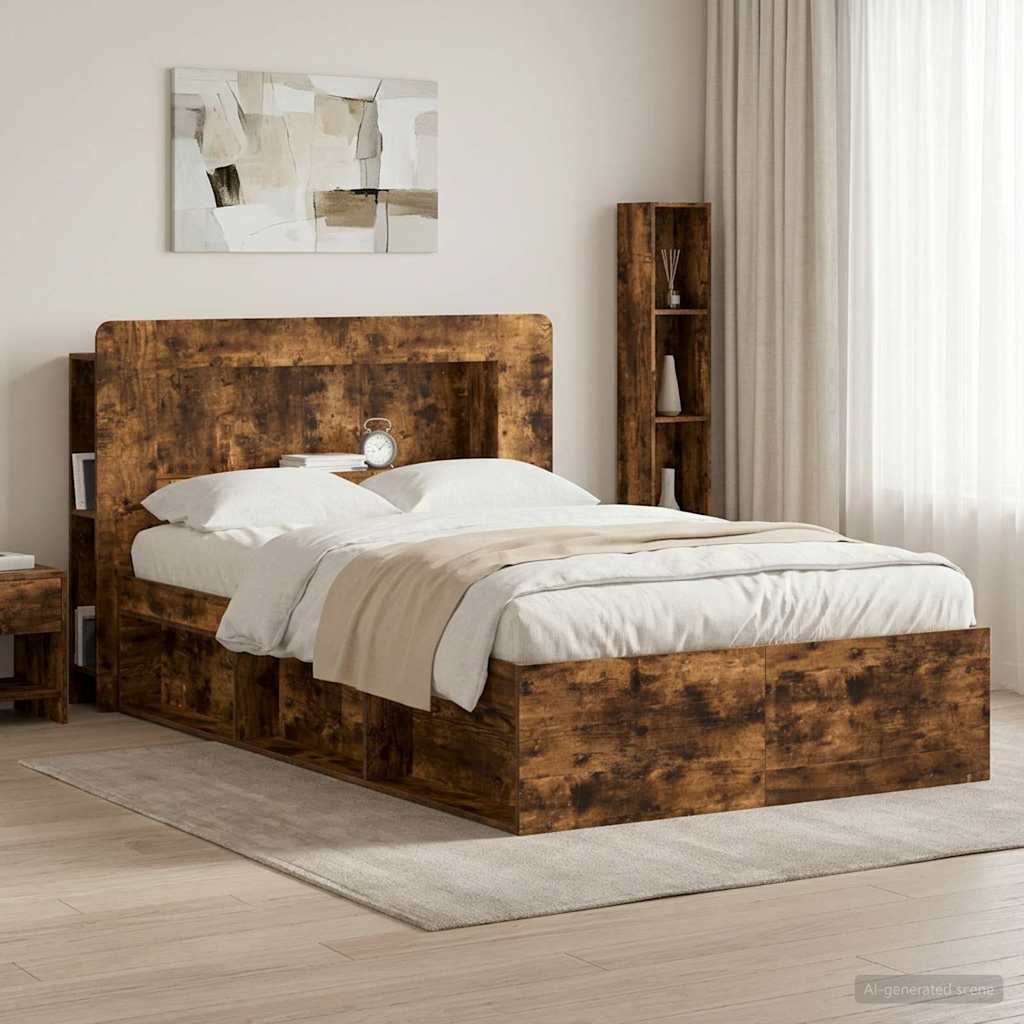 vidaXL Headboard Cabinet with Storage White Engineered Wood