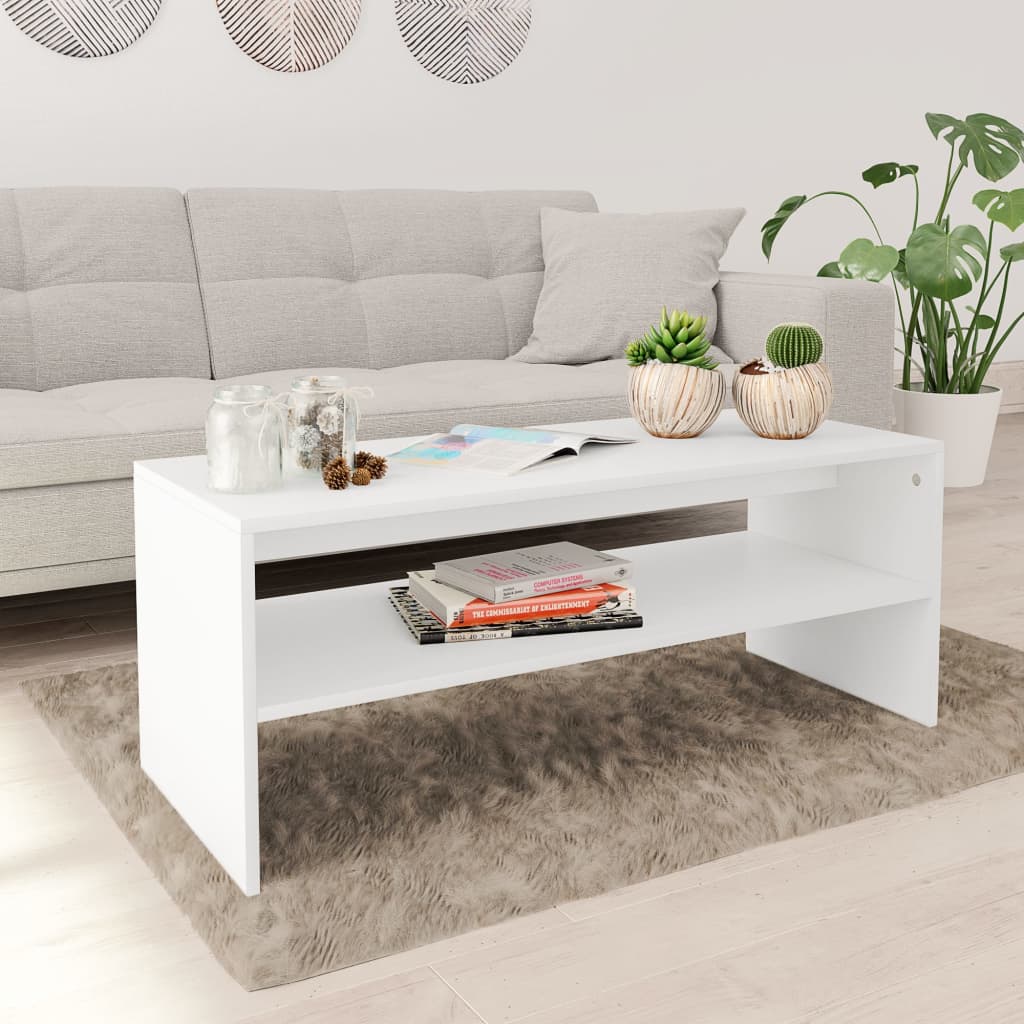 vidaXL Salontafel Wit 60 x 50 x 40 cm Bewerkt hout