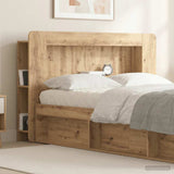 vidaXL Headboard Cabinet with Storage White Engineered Wood