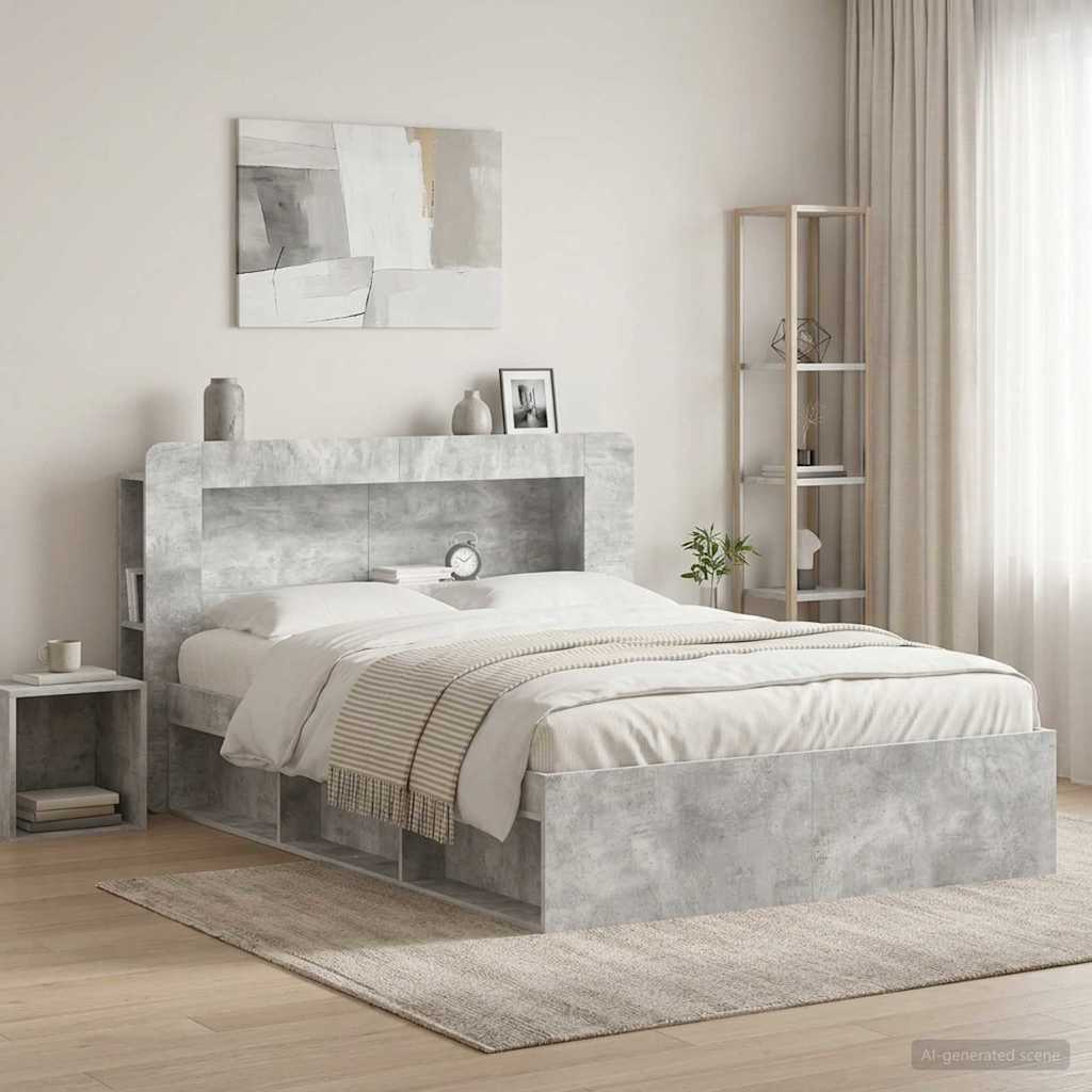 vidaXL Headboard Cabinet with Storage White Engineered Wood