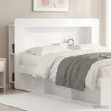 vidaXL Headboard Cabinet with Storage White Engineered Wood