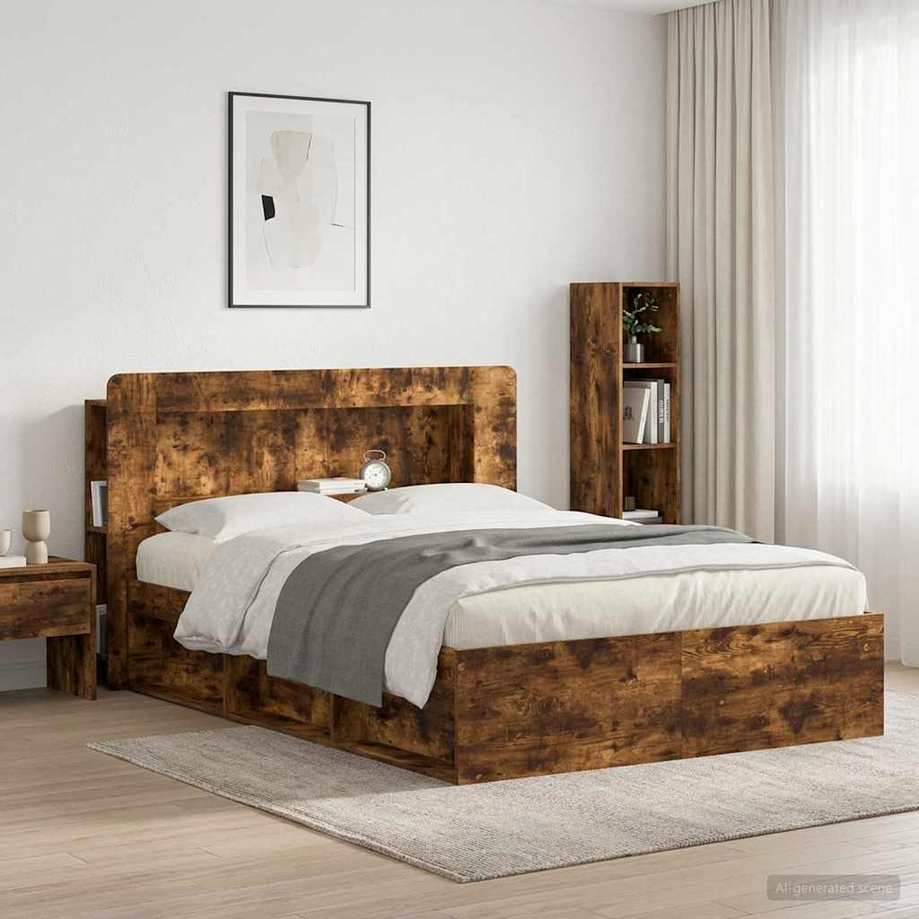 vidaXL Headboard Cabinet with Storage White Engineered Wood