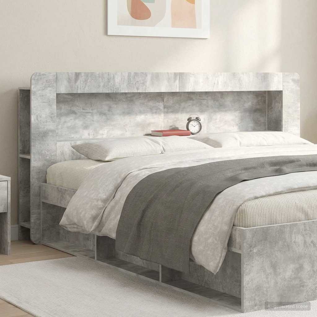 vidaXL Headboard Cabinet with Storage White Engineered Wood