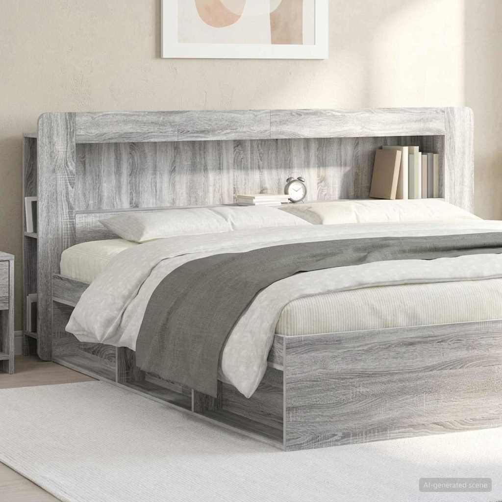 vidaXL Headboard Cabinet with Storage White Engineered Wood