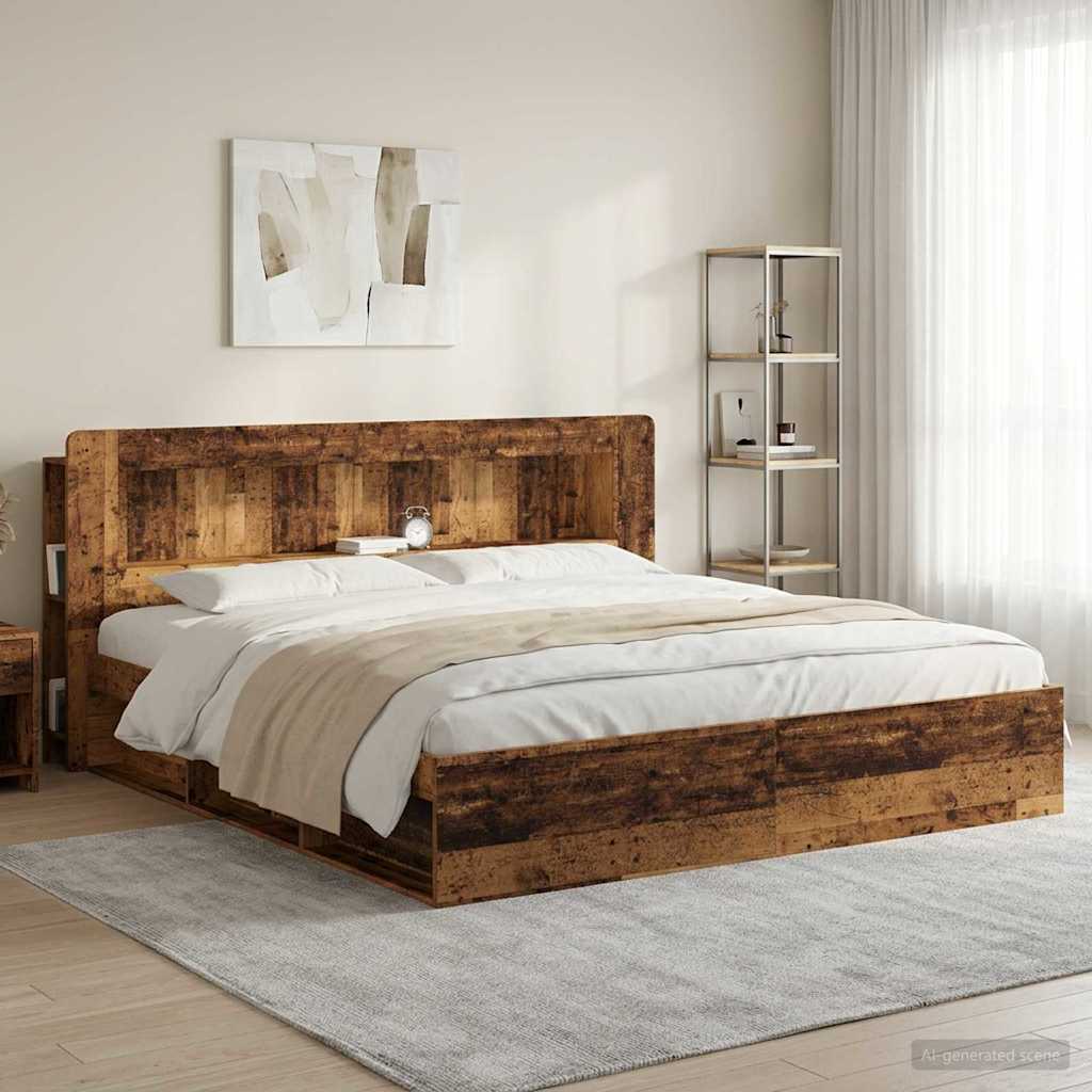 vidaXL Headboard Cabinet with Storage White Engineered Wood