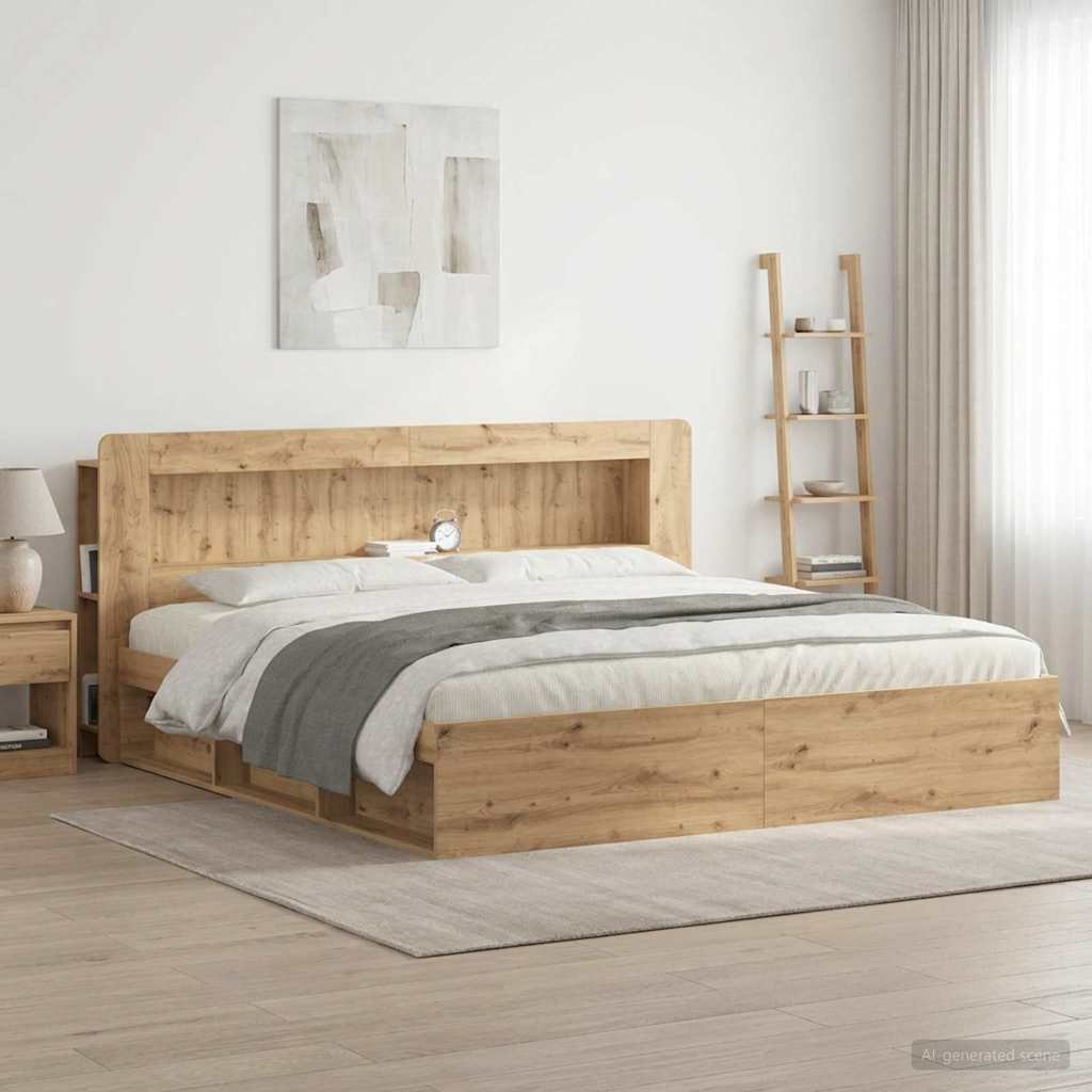 vidaXL Headboard Cabinet with Storage White Engineered Wood