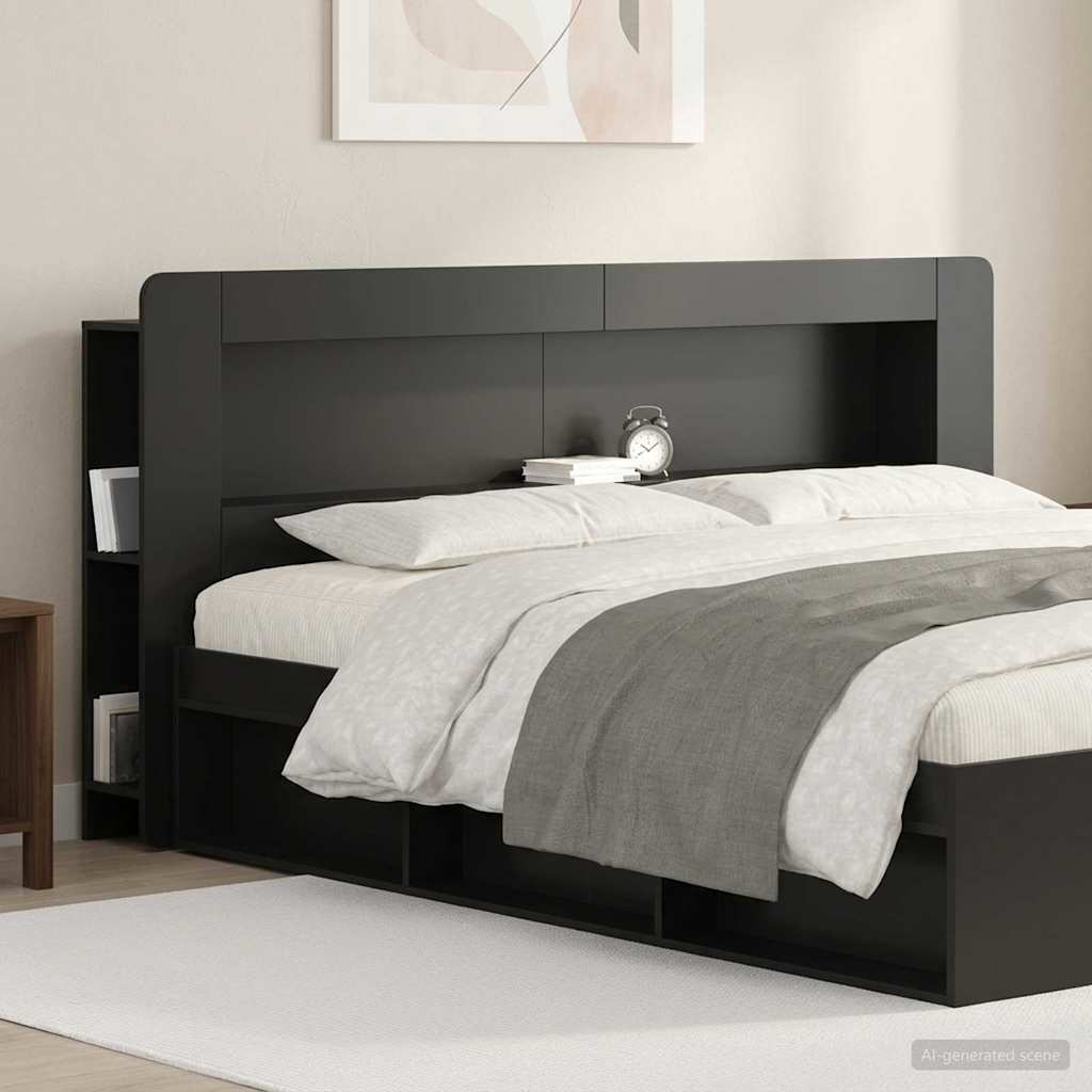 vidaXL Headboard Cabinet with Storage White Engineered Wood