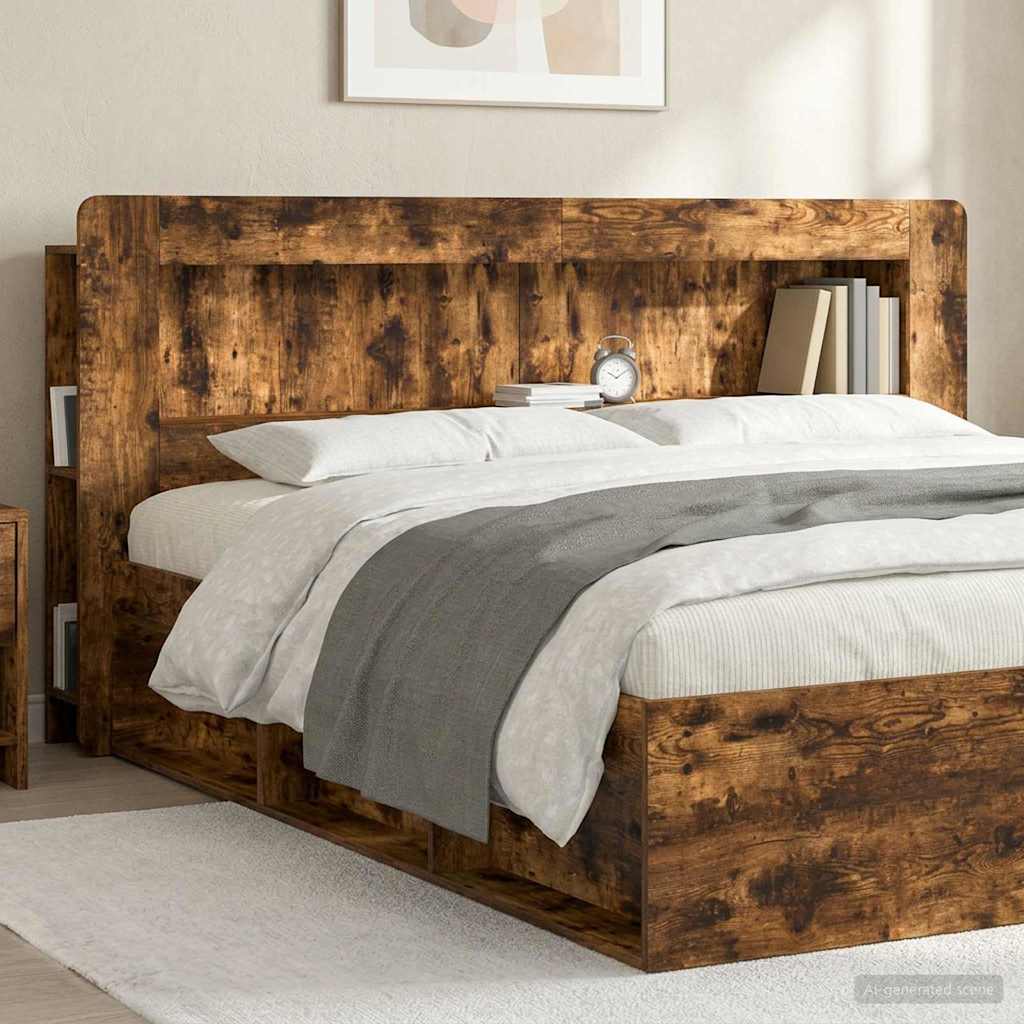 vidaXL Headboard Cabinet with Storage White Engineered Wood