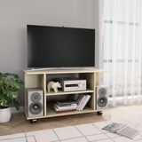 vidaXL Tv-meubel met wieltjes 80x40x45 cm bewerkt hout wit