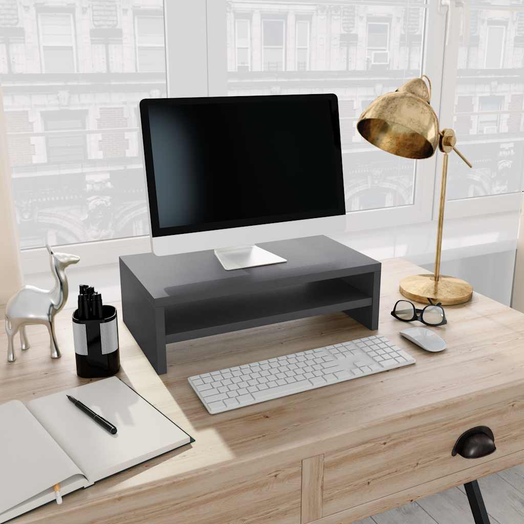vidaXL Monitorstandaard 42x24x13 cm bewerkt hout wit